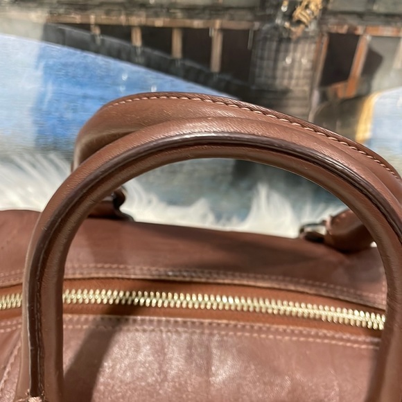 Coach Brown Perforated Leather Satchel - Picture 3 of 9